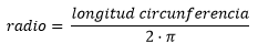 Circ. radio formula